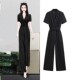 高端设计感黑色女夏季 D0866 阔腿套装 2025新款 气质高腰名媛连衣裤