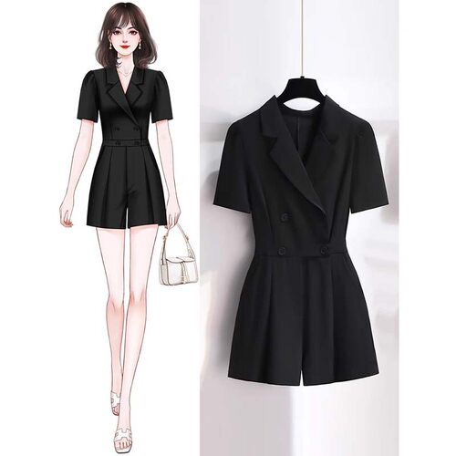 法式气质小个子高端连体裤2026夏季新款一件式连身连衣短裤D2483