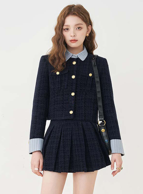 有里布小个子套装裙2025新款女主穿搭早秋小香风两件套D3254