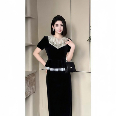 法式宴会连衣裙女2026赫本风感晚礼服名媛高端裙子D5289