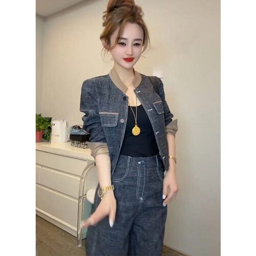 两件套有里布高级感套装女2026春秋新款洋气显瘦上衣裤套装D10253