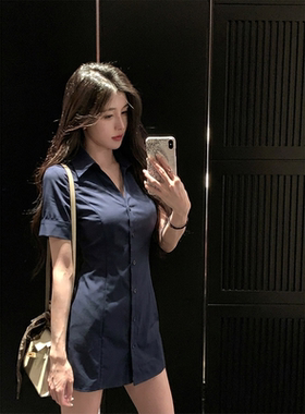 【两件套】2026夏季法式收腰连衣裙女子轻熟性感气质裙套装D7385
