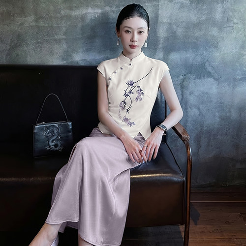 两件套2026夏季新款女新中式小众独特设计感上衣半身裙套装D7693
