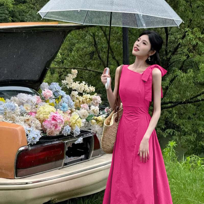 2026年新款韩版时尚今年流行的夏季新品连衣裙女潮修身女D2442