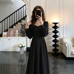 女神范高级感咖色长袖 裙子7522 新款 气质名媛高端连衣裙2026春季