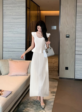 有里布女神范高级感两件套夏季2026气质显瘦背心阔腿裤套装D2301