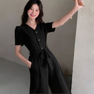 泡泡袖 西装 连体裤 送腰带2026春季 连衣裤 法式 女气质工装 D2433 新款