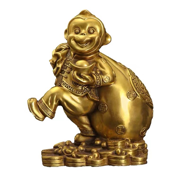 黄铜猴子摆件生肖猴吉祥物