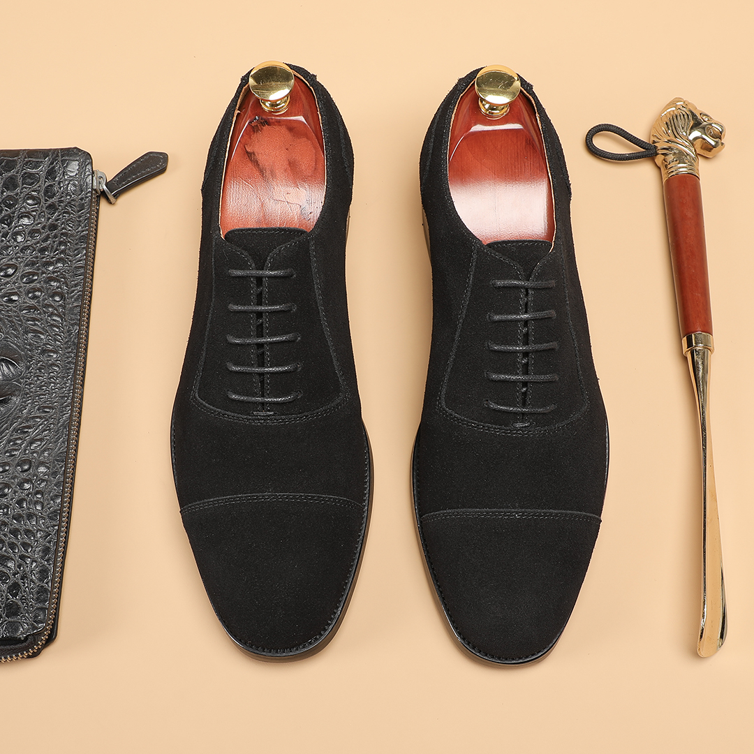 商务正装英伦反绒皮复古时尚舒适