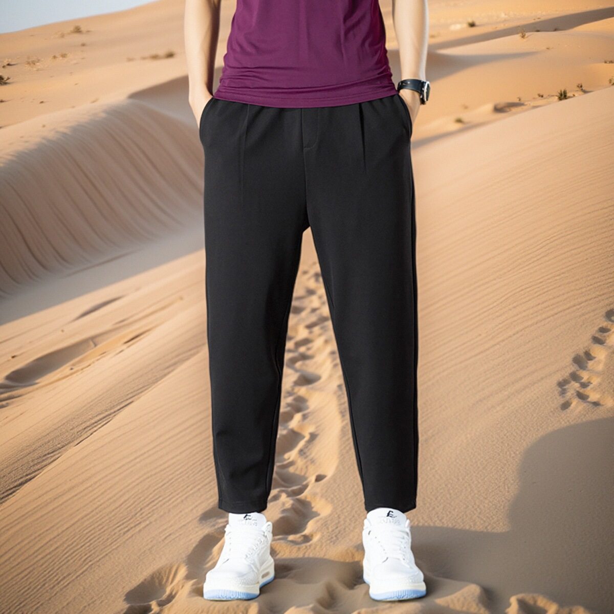 新款哈伦裤男士垂感百搭运动九分小脚西裤宽松内抽绳休闲老爹裤子,男装,休闲裤,淘宝优惠券,粉丝福利购,淘宝优惠卷