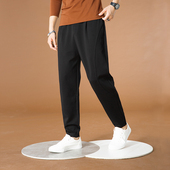 宽松运动裤 男士 子百搭高端弹力哈伦裤 垂感小脚松紧腰含棉裤 休闲裤