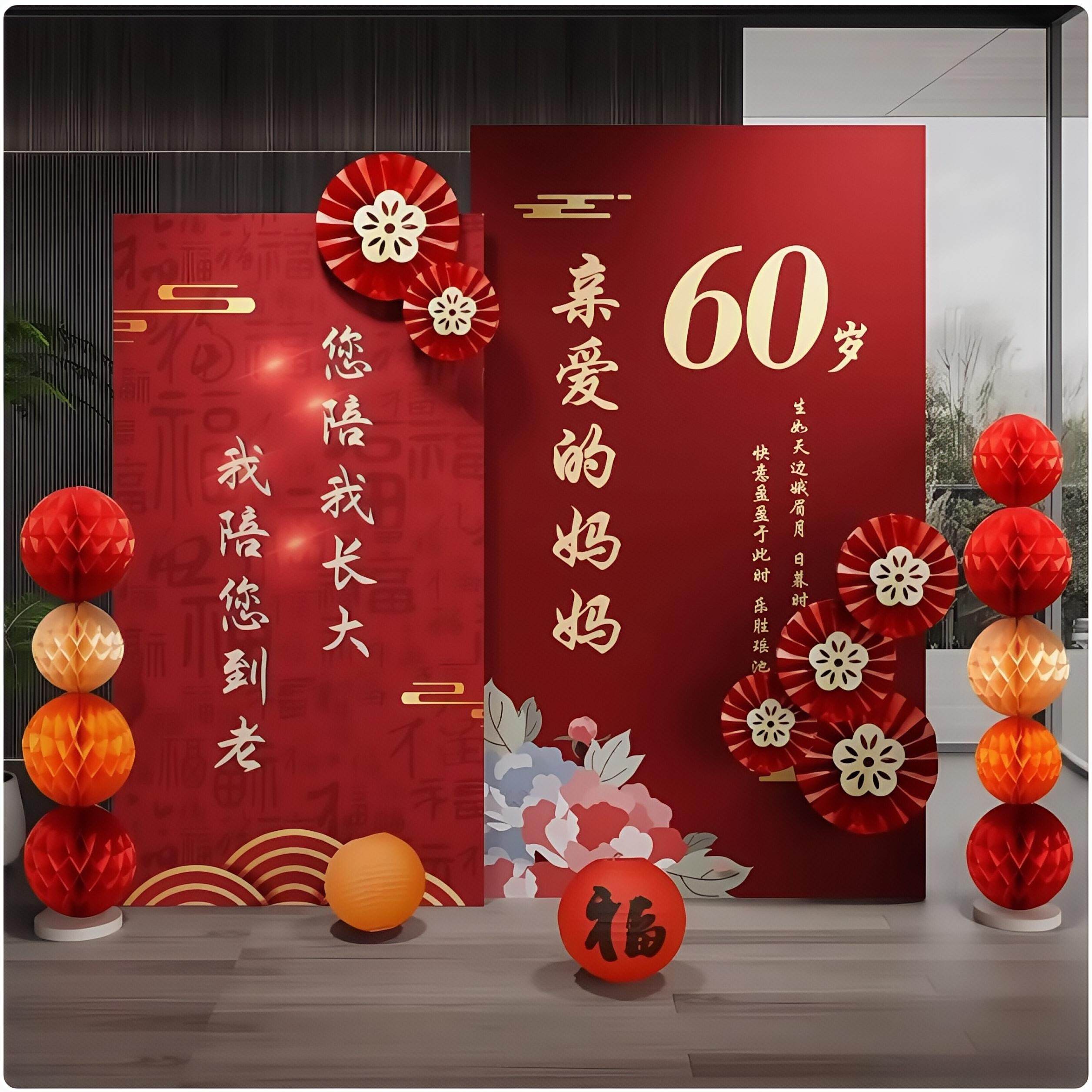 老人60岁寿宴装饰退休仪式感布置祝寿场景80大寿过生日祝寿70kt板,节庆用品/礼品,气球,淘宝优惠券,粉丝福利购,淘宝优惠卷