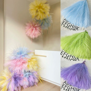 仿真烟花花艺芦苇烟雾DIY龙须草花艺橱窗新年氛围感布置商场美陈