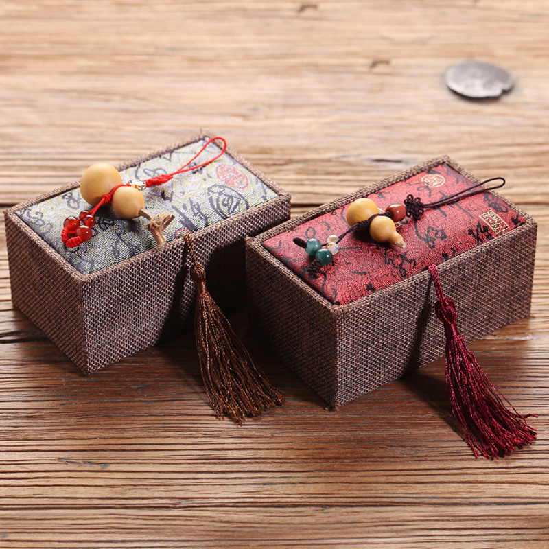 葫芦礼品盒文玩核桃盒把件盒子玉器礼品包装复古锦盒摆件首饰玉章