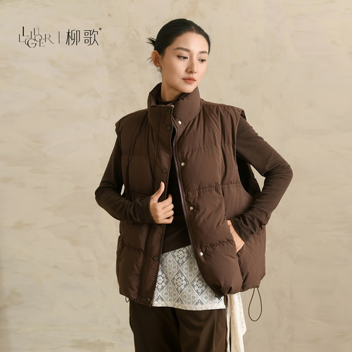 柳歌加厚无袖外套马甲面包羽绒服