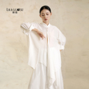 现代中国舞练功服 套装 柳歌舞蹈服古典舞形体长袖 上衣飘逸白色衬衫