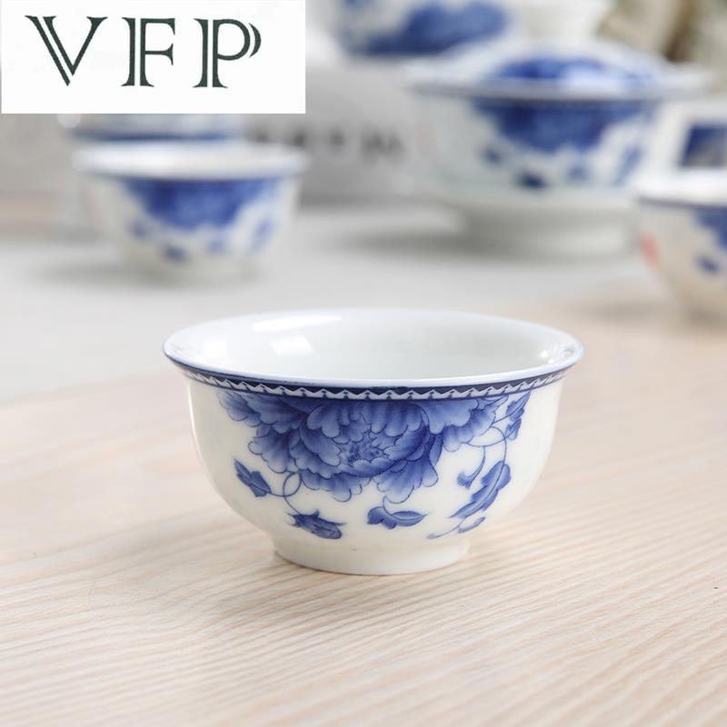 青花瓷茶杯陶瓷功夫小茶杯单杯主人杯茶具盏套装茶碗品茗杯喝茶杯