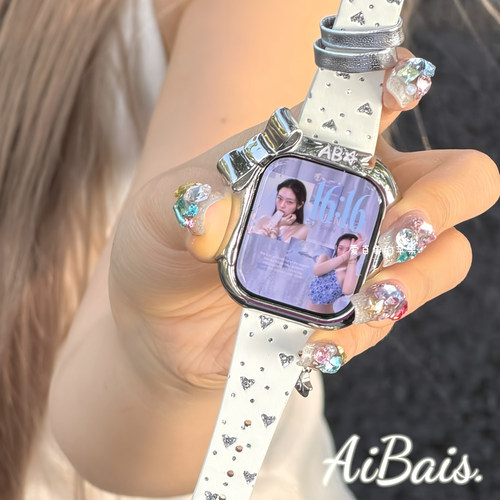 《韩女波点星星》适用iwatchs10苹果手表11表带applewatch9女款