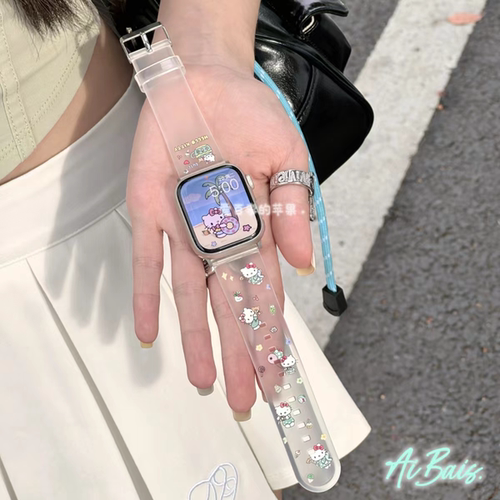 《薄荷曼波kt》适用苹果手表iwatchs10表带applewatch9女款8透明7