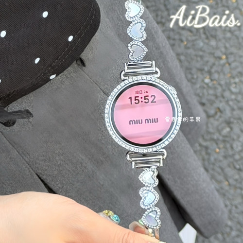 《轻奢心形镶钻》春夏适用GT6华为gt5pro手表fit4表带gt4女watch5