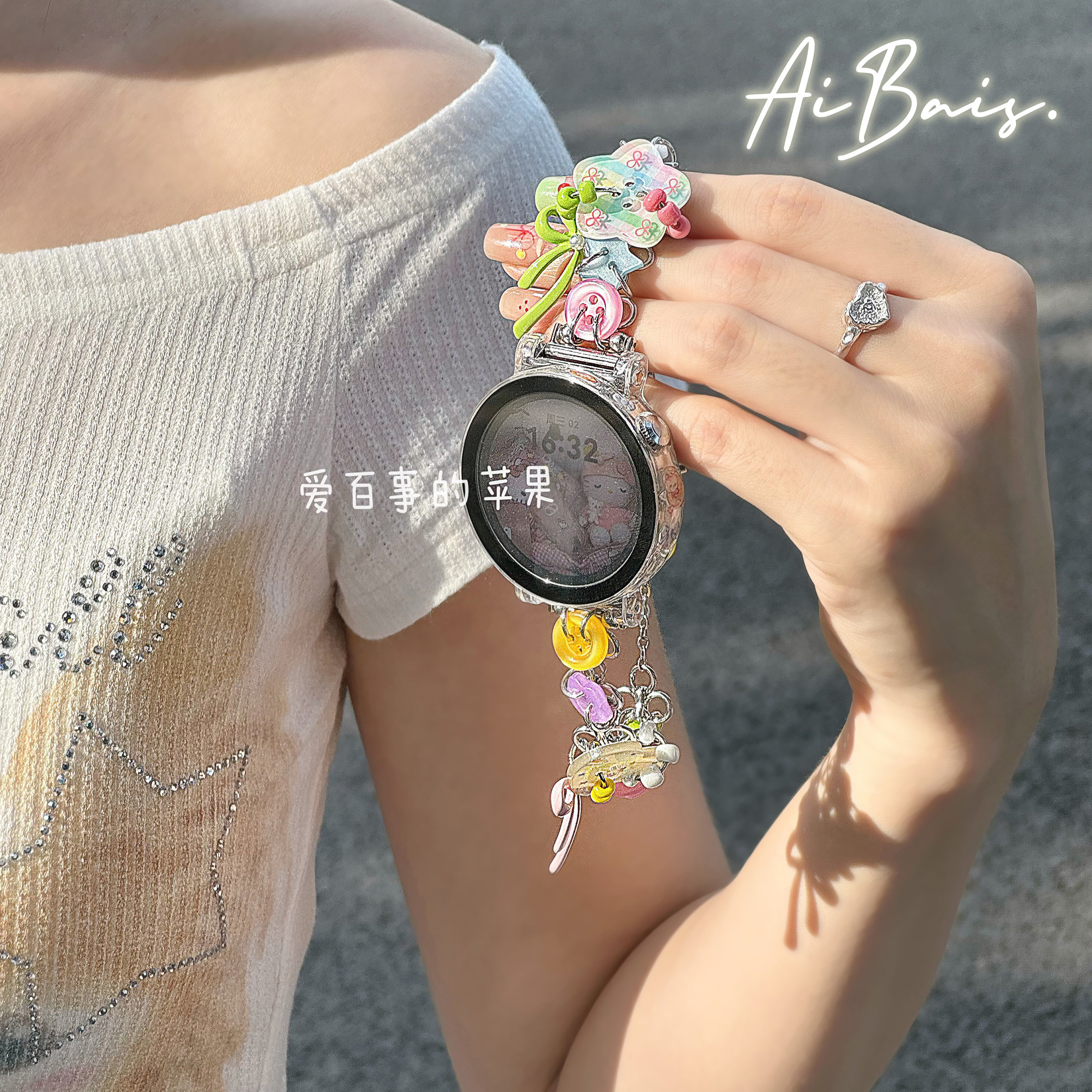 《多巴胺纽扣》原创夏适用GT6华为gt5手表fit5表带gt4pro女watch6