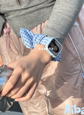 《蓝色大肠发圈》适用iwatch10苹果手表11表带applewatch9女8创意