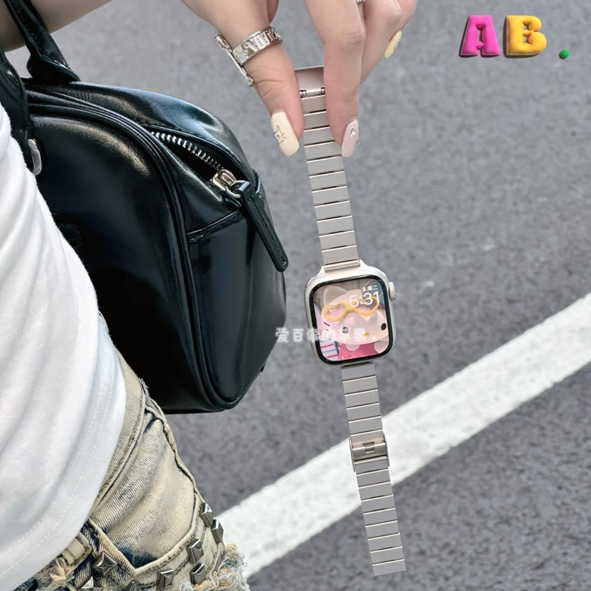 《金属卡扣》适用苹果11手表iwatchs10表带applewatchs8女高级感9