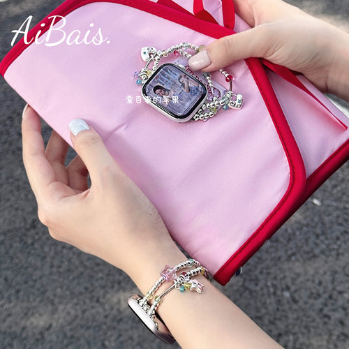 《炫彩珠珠手链》金属适用iwatch11苹果手表10表带applewatch9女8