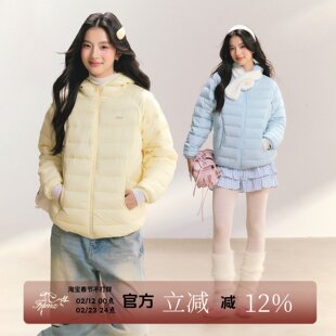 FPMZ【水月笼沙】连帽轻薄排骨90白鸭绒羽绒服叠穿简约外套冬女