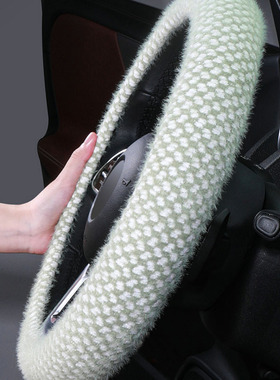 比亚迪秦PLUSdmi宋PLUS汉EV海豚专用冬季把套毛绒女保暖方向盘套