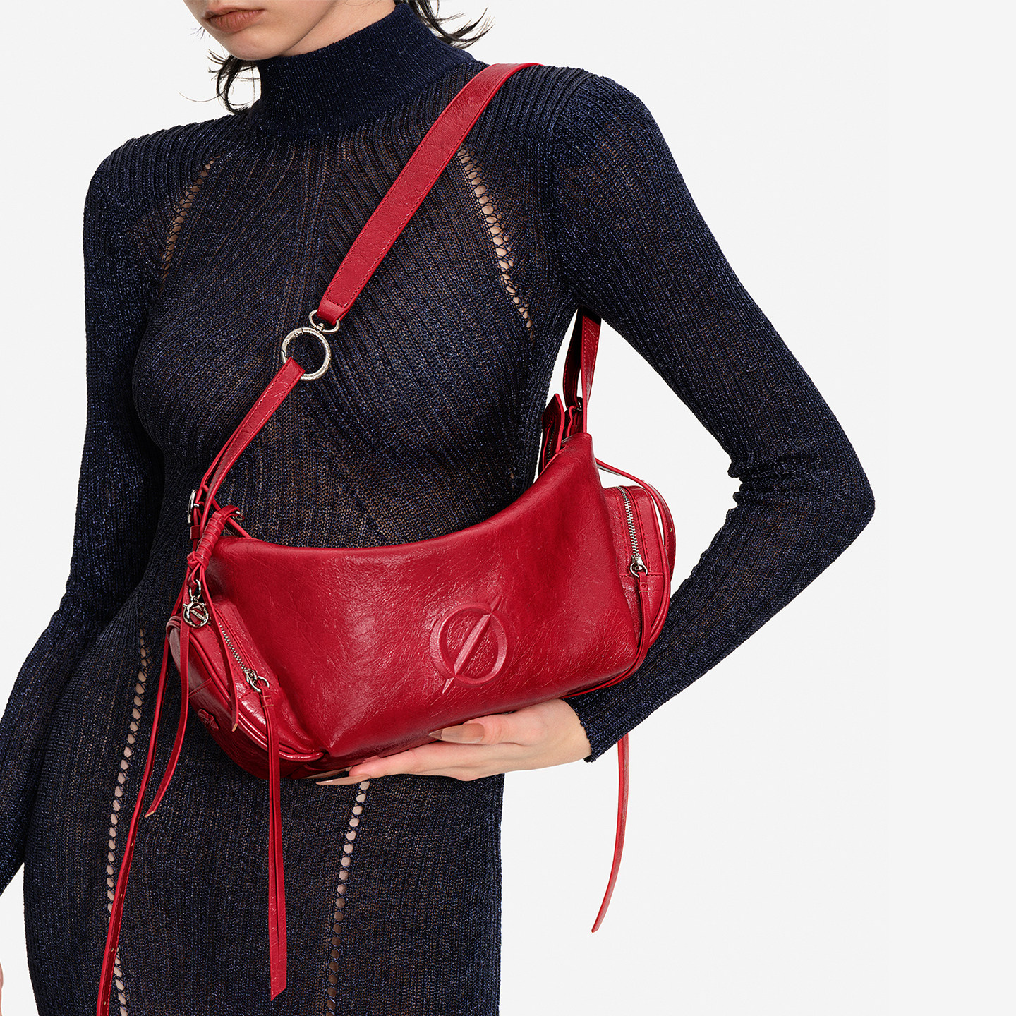 JTB空集牛角包.包包女式2025新款红色婚包高级感大容量轻便斜挎包,箱包皮具/热销女包/男包,通用款女包,淘宝优惠券,粉丝福利购,淘宝优惠卷