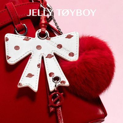 【新品】JTB幸运蝴蝶结吊饰.时尚包包新年红色流苏挂件节日潮配件