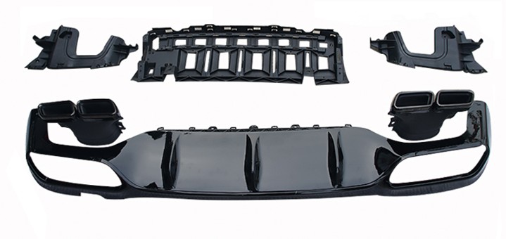 适用奔驰新E级后唇E260L巴博斯E300L四出尾唇E63S包围AMG尾喉排气