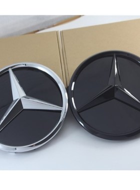 适用于奔驰GLC260300 GLE400GLS450改装中网镜面3D实心大标前车标