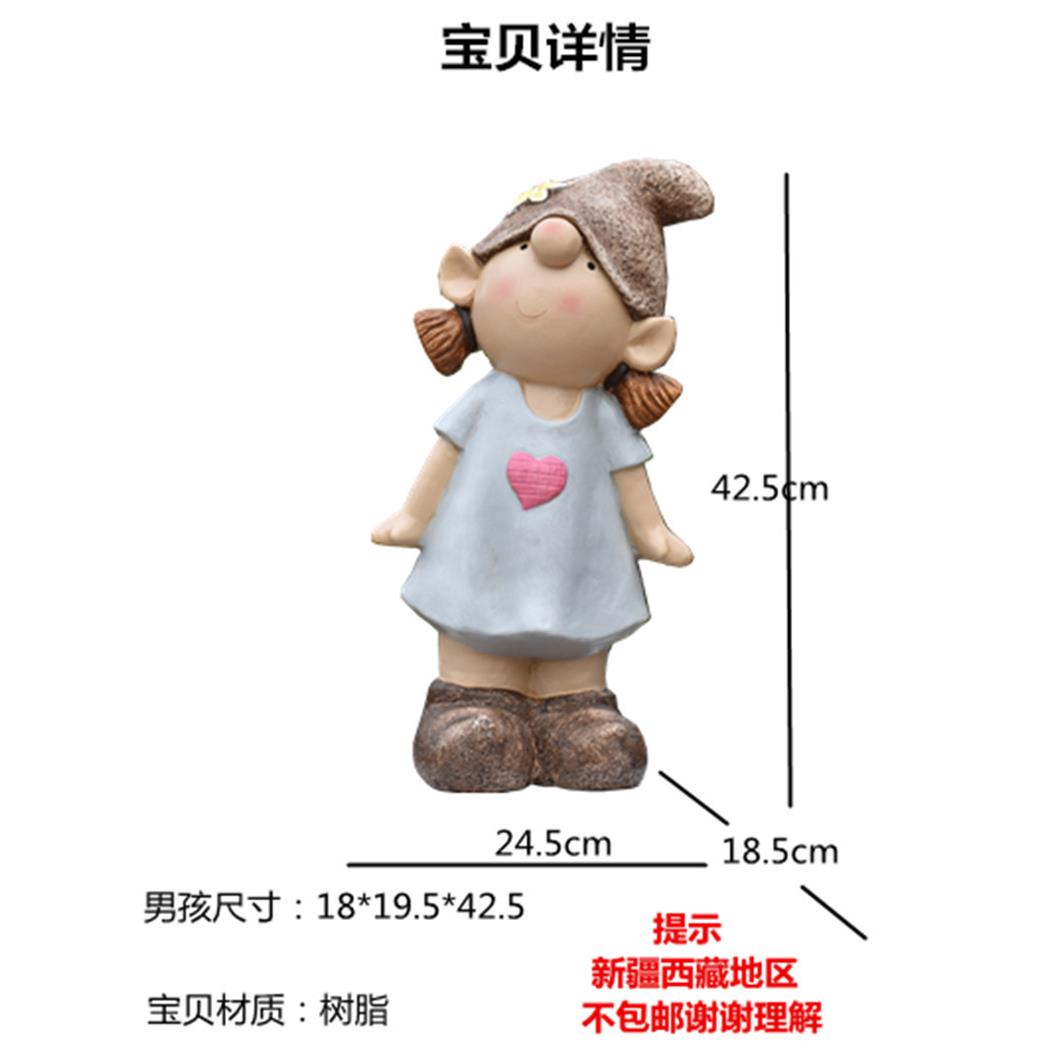 美式乡村小孩仿真卡通人物花园景观庭院别墅户外幼儿园装饰摆件