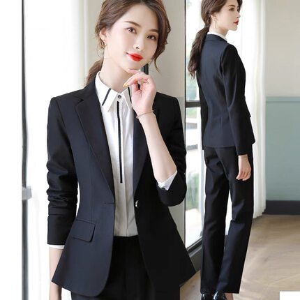 西装套装女高端女神范工作服气质前台职业主持人播音艺考西服外套