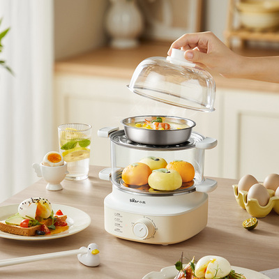 小熊zdq-k14e1煮蛋器蒸蛋器 定时自动断电小型不锈钢早餐双层蒸煮