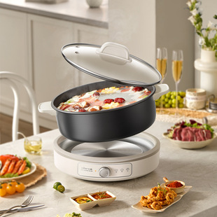 小熊DHG 电锅电热煮锅火锅多功能6L大容量 F60K1电火锅家用分体式