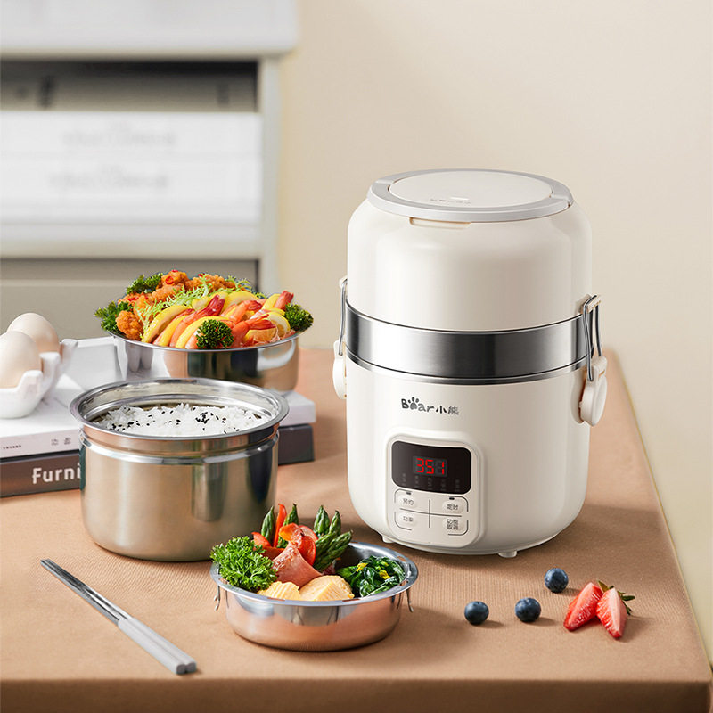 小熊电热饭盒dfh-b20j1保温热饭菜便携式可插电蒸煮自热加热