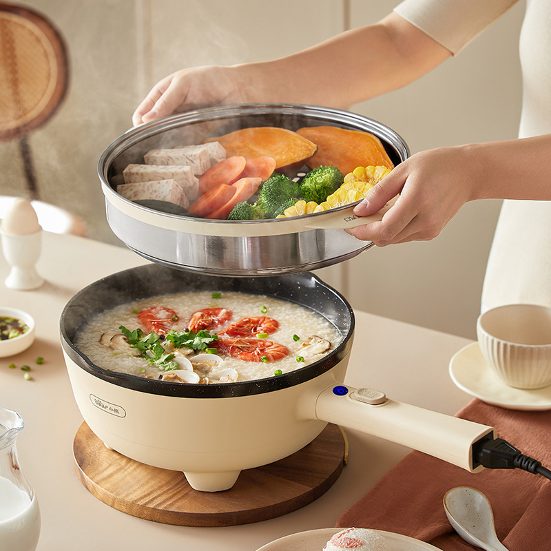 小熊电炒锅一体式DCG-S28E1家用多功能电炒菜锅不粘锅煎炒煮烹饪