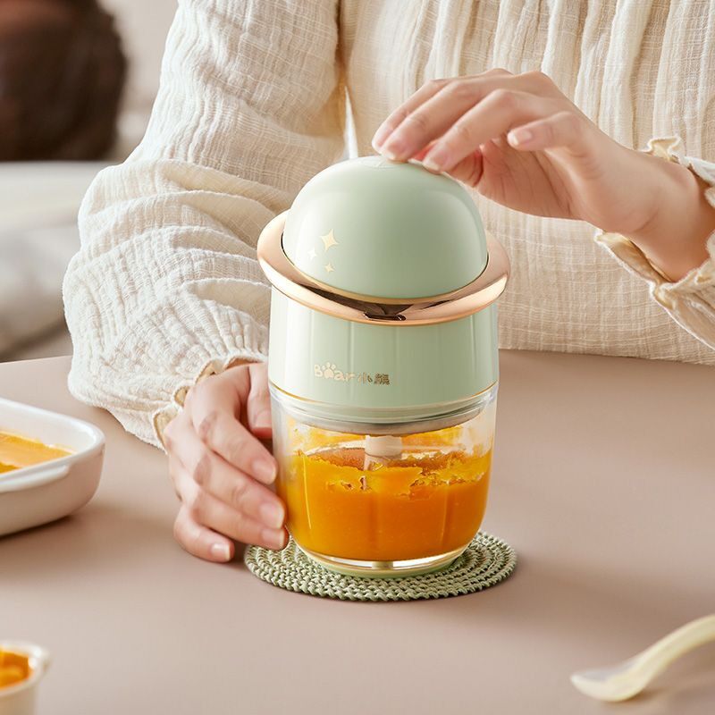 小熊辅食切碎机qsj-d01r1玻璃家用电动小型绞肉机婴儿料理机304刀