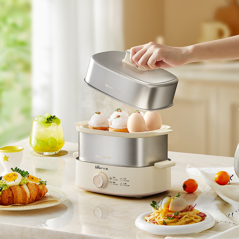 小熊电蒸锅ZDQ-K12L3小型家用多功能不锈钢迷你蒸锅烹饪机早餐机