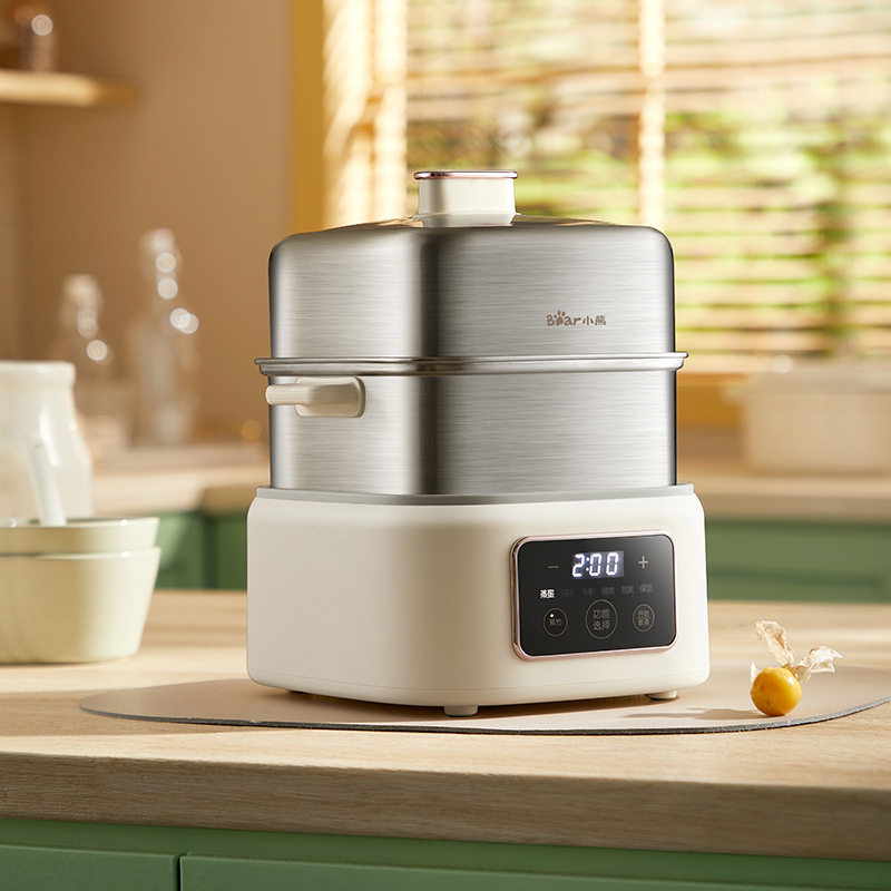 小熊多功能电蒸锅ZDQ-C06H1家用炖锅预约辅食煮蛋器不锈钢蒸蛋器