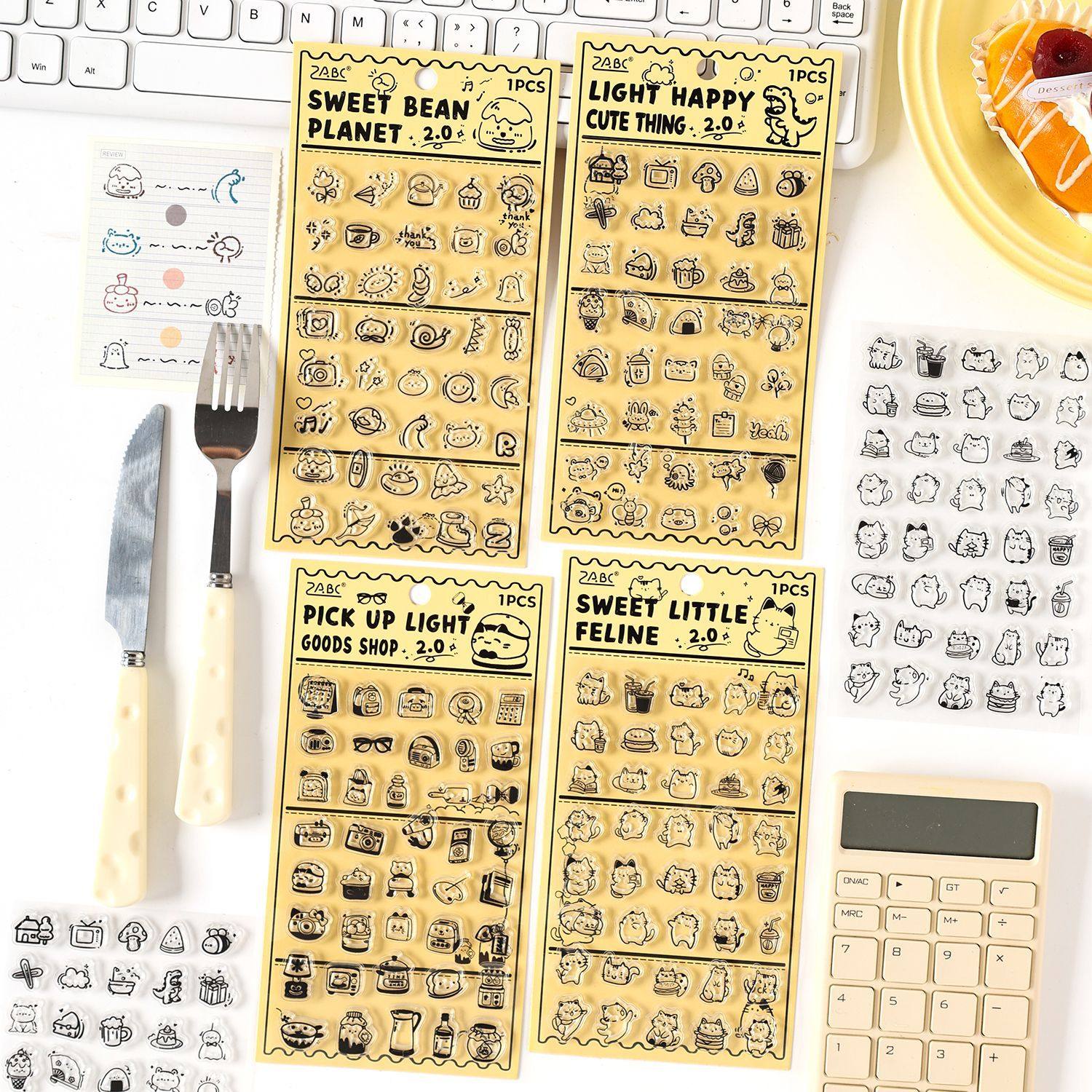 萌趣小屋透明硅胶印章卡通手账打底素材印画可爱儿童盖章diy装饰