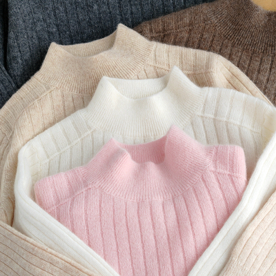 纯羊绒保暧半高领针织衫毛衣舒服