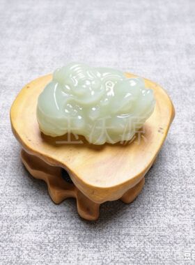 天然和田玉金蟾招财吊坠男女款青白玉貔貅挂件玉石把玩件玉饰品
