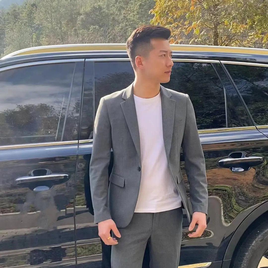 简约轻熟风男装春秋季休闲西服套装高级感帅气韩版小西装外套结婚