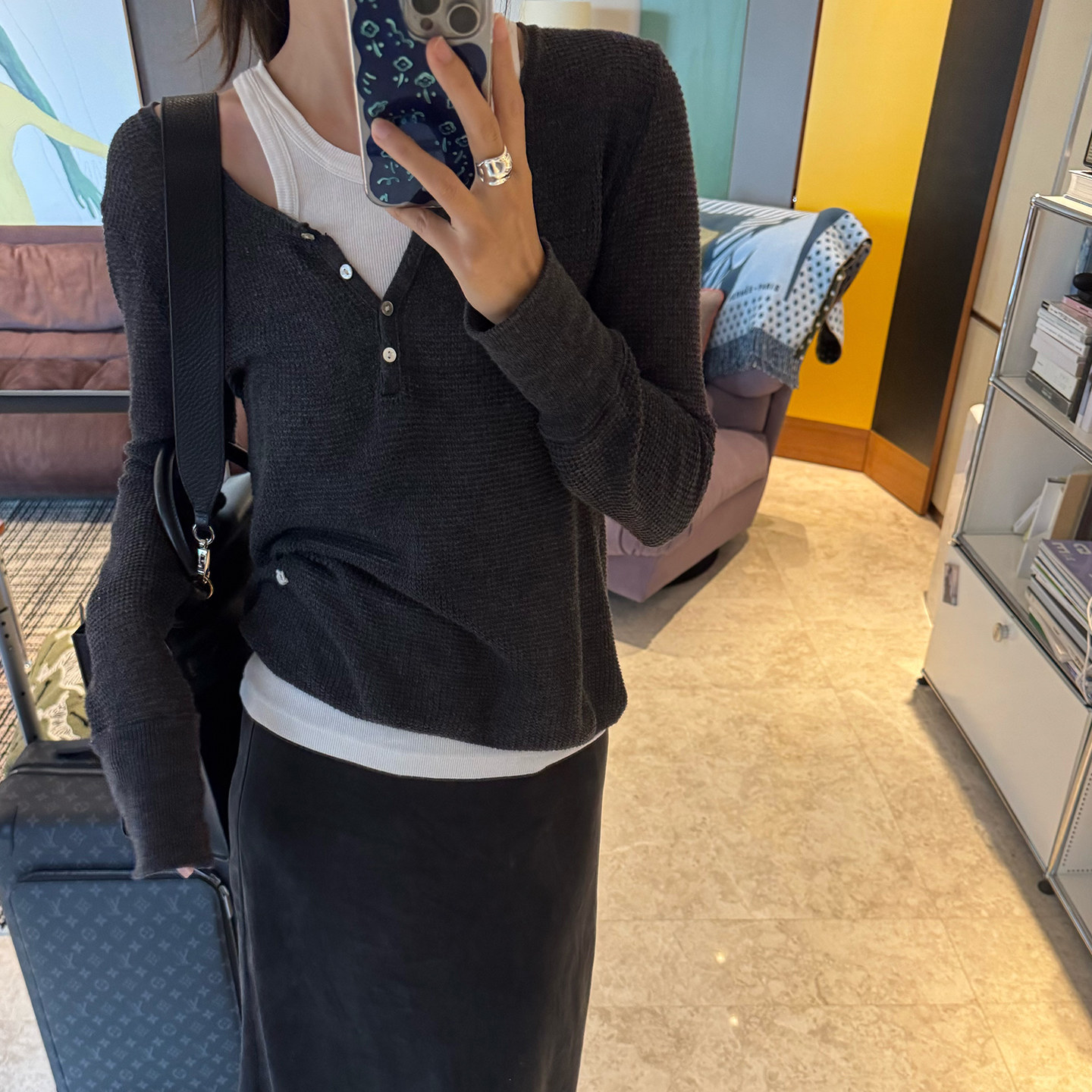 NW80EN 《Gezelligheid》螺纹工字背心T有机棉纯白通勤百搭上衣女