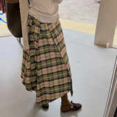 nw80en 显瘦 解构格子绑带半裙修身 城市通勤日常宽松型中长款 个性