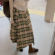 nw80en 显瘦 解构格子绑带半裙修身 城市通勤日常宽松型中长款 个性